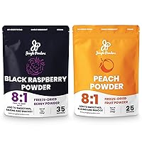 Jungle Powders Black Raspberry And Peach Fruit Powder Bundle 100% Natural Non GMO Vegan Friendly Extract For Baking Flavoring Cooking And Smoothies