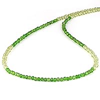 Peridot and Chrome Diopside Necklace, Green Gemstone Beaded Necklace, Genuine Chrome Diopside Necklace, Peridot Jewelry, Peridot Necklace For gift