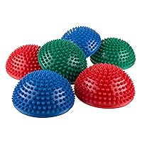 Hey! Play! Balance Pods- Hedgehog Style Balancing and Stability Half Dome Stepping Stones for Exercise- Set of 6 for Kids and Adults