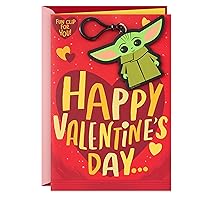 Hallmark Star Wars Valentines Day Card for Kid with Removable Backpack Clip (Baby Yoda), May the 4th