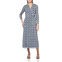 Anne Klein Women's Square Neck Tie Waist Midi Dress