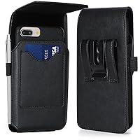 Mopaclle Cell Phone Holster for Samsung Galaxy Note 20 Ultra Note 10 Plus Note 8 9 A12 A52 A54 A73 A03s, 15 Plus 14 Pro Max 11 Pro Max Leather Belt Case with Belt Clip Phone Holder Pouch, Black