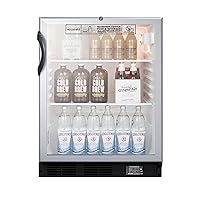 SCR600BGLBINZADA 5.5 cu. ft. Built-in ADA Compliant Glass Door Nutrition Center All Refrigerator with Alarm & Thermometer, Black