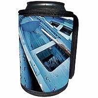 3dRose Blue Painted Rustic Wooden Fishing Boats - Can Cooler Bottle Wrap (cc-381462-1)