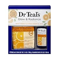 Dr Teal's Glow & Radiance with Vitamin C & Citrus Epsom Salt Soaking Solution and Foaming Bath Gift Set