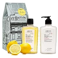 C.O. Bigelow Apothecary Duo, Lemon Body Care Gift Box with Body Soap & Lotion, Gift Set of Two - Moisturizing Lotion & Liquid Hand Wash for Dry Skin - 10fl oz Each