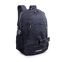 J World New York Allan Backpack for Teens and Adults. Student Laptop Bookbag, Black, One Size
