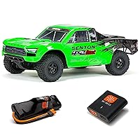 ARRMA RC Truck 1/10 SENTON 4X2 Boost MEGA 550 Brushed Short Course Truck RTR with Battery & Charger, Green, ARA4103SV4T1