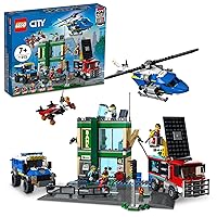 Lego City Police Chase 60317 Bank with Helicopter, Drone and 2 Truck Toys for Kids 7 Plus Years Old, 2022 Adventures Series Building Sets