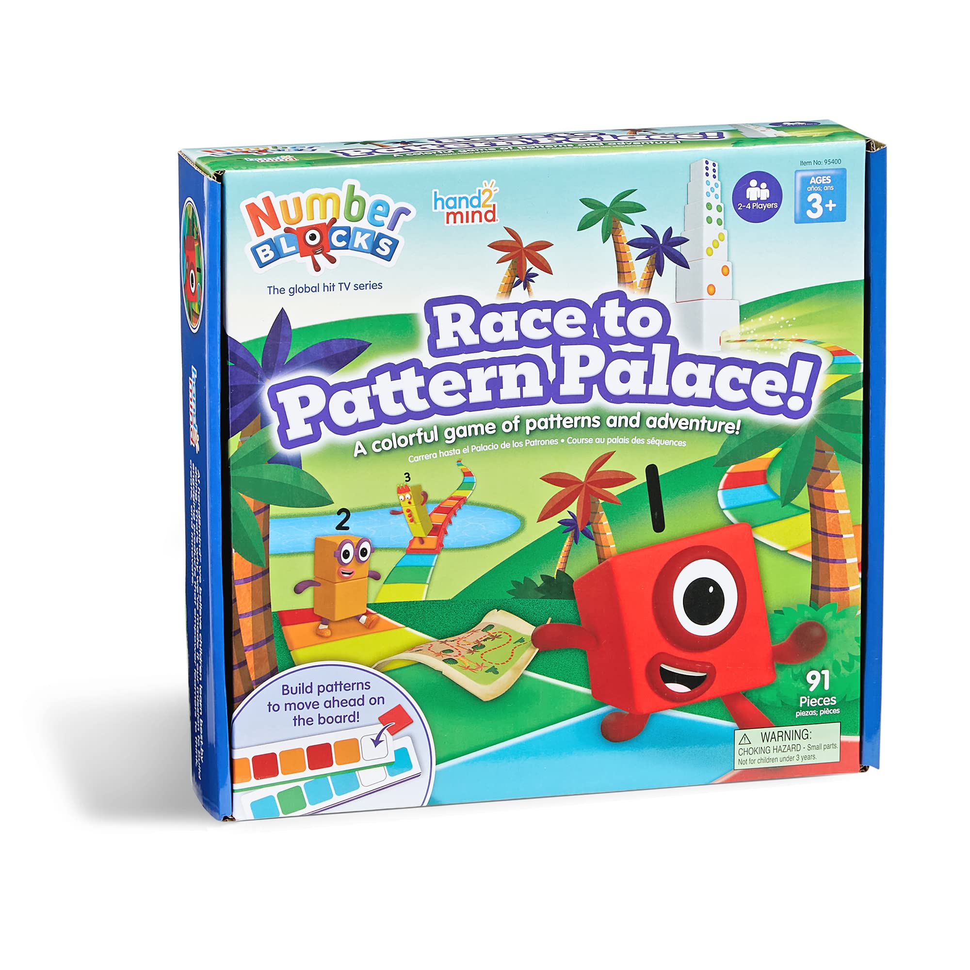 hand2mind Numberblocks Race to Pattern Palace! Board Game, Pattern and Color Recognition Game, Educational Board Games, Family Game Night, Counting Games, Math Toys, Kindergarten Learning Games
