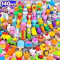 Palmatte 140PCS Mini Animal Erasers for Kids Bulk, Cute Desk Pets Kids Prizes Treasure Box Toys for Classroom Rewards Back to School Supplies, Random 3D Puzzle Erasers Kids Party Favors Goodie Bags