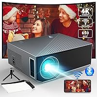 Projector with 5G WiFi and Bluetooth, Outdoor Portable Mini Projectors Support 4K, Native 1080P Video Movie Projector Compatible with iOS & Android Phone HDMI,VGA,USB,AV,Steel Grey
