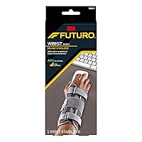 Futuro Deluxe Wrist Stabilizer, Right Hand, One Size, Gray, Adjustable (09013ENR)