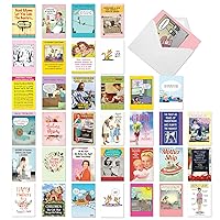 NobleWorks - 36 Assorted Funny Mother's Day Greeting Cards Bulk Box Set w/ 5 x 7 Inch Envelopes, Humor for Mum, Daughter, Sister, Stepmother (36 Designs, 1 Each) Top Moms AC10242MDG-B1x36