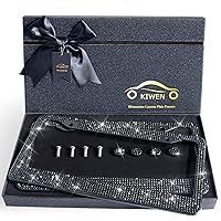 Bling License Plate Frames with High End Ribbon Gift Box,2 Pack Rhinestone License Plate Frame,Handcrafted Crystal Premium Stainless Steel Bling License Plate Frame for Women,Party,Birthday,Xms Gift