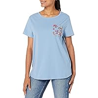Verabradley Womens Cotton Short Sleeve Crewneck Pajama T-Shirt (Extended Size Range)