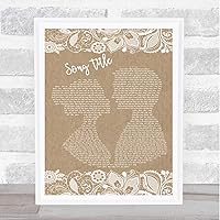Any Song Lyrics Custom Burlap & Lace Wall Art Quote Personalized Lyrics Wedding Song First Dance Birthday Gift Anniversary Christmas Print