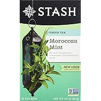 Stash Tea Moroccan Mint Mindfulness Green Tea - Caffeinated, Non-GMO Project Verified Premium Tea with No Artificial Ingredients, 20 Count (Pack of 6) - 120 Bags Total