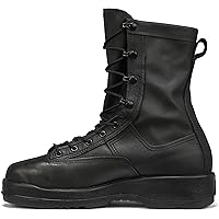 Belleville 800 ST 8” Waterproof Steel Toe Flight and Flight Deck Combat Boots for Men - US Navy Black Leather with Gore-Tex Lining and Vibram Outsole; Berry Compliant