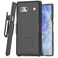 DuraClip Designed for Google Pixel 7a Case with Belt Clip, Slim Kickstand Phone Cover with Rotating Holster (2023 Release)