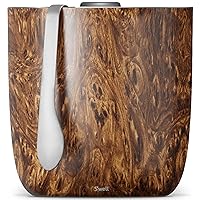 S'well Stainless Steel Ice Bucket with Tongs - Holds 68oz of Ice - Teakwood - Triple-Layered Vacuum-Insulated Container Designed to Keep Ice Colder, Longer - BPA-Free Designer Barware Accessories