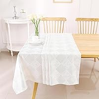 Velvet Tablecloths for Rectangle Tables | (70/160) - TC1406 Gold Geometric Print Hem Stitch Dining Table Cover | Decorative Washable Rectangle Tablecloth for Kitchen, Dinning, Party