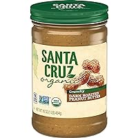 Santa Cruz Organic Crunchy Dark Roasted Peanut Butter, 16 Ounces