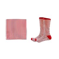 Jacob Alexander Candy Cane Red White Stripe Men's Socks and Pocket Square Set