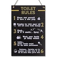 Toilet Rules - Home Decorative Signs Funny Quirky plaques Bathroom Decor Home Accessory 8x12''