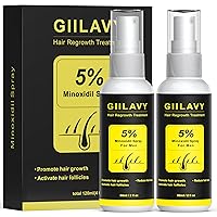 5% Minoxidil Hair Growth Oil, 2 Pack Minoxidil For Men Hair Regrowth Treatment with Biotin, Extra Strength Hair Serum Spray For Hair Scalp Thicker Fuller,120M (Brown)