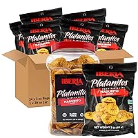 Iberia Plantain Chips Jar Naturally Sweet Maduritos, (1.75 lb) + Iberia Maduritos Plantain Chips 3 Ounce (Pack of 24)