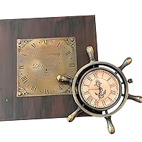 collectiblesBuy Antique Brass Pocket Paper Weight Clock with Vintage Wooden Box Simple and Elegant Design, for Office, Bedroom, Living Room