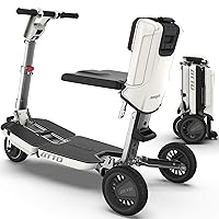 ATTO Folding Travel Powered Mobility Scooter by MovingLife, Full-Size Portable Electric Scooter, Lightweight Lithium Battery, Airline Approved