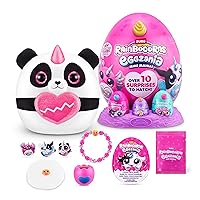 Rainbocorns Eggzania Mini Mania Panda Plush Surprise Unboxing with Animal Soft Toy, Idea for Girls with Imaginary Play by ZURU