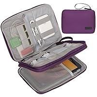 FYY Electronic Organizer, Travel Cable Organizer Bag Pouch Electronic Accessories Carry Case Portable Waterproof Double Layers All-in-One Storage Bag for Cable, Charger, Phone, Hard Drive,-Purple