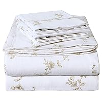 EnvioHome Flannel Sheets Full - 100% Cotton Soft Heavyweight Double Brushed Anti-Pill Flannel Sheets Full Size Bed, 4 Pcs - 16