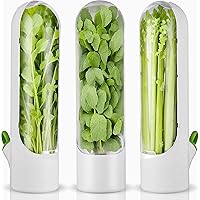 Herb Saver for Refrigerator, Fresh Herb Keeper- Herb Saver Pod Containers, Herb Fresh Keeper for Refrigerator,Herb Storage for Cilantro,Parsley, Asparagus,Keeps Vegetables Fresh for 2-3 Week（3pcs）