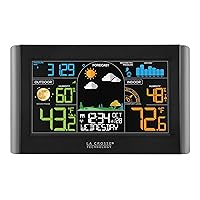 S77925-INT Wireless Color Weather Station, Black