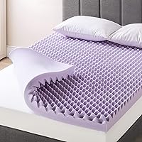Best Price Mattress 4 Inch Egg Crate Memory Foam Mattress Topper with Soothing Lavender Infusion, CertiPUR-US Certified, Queen