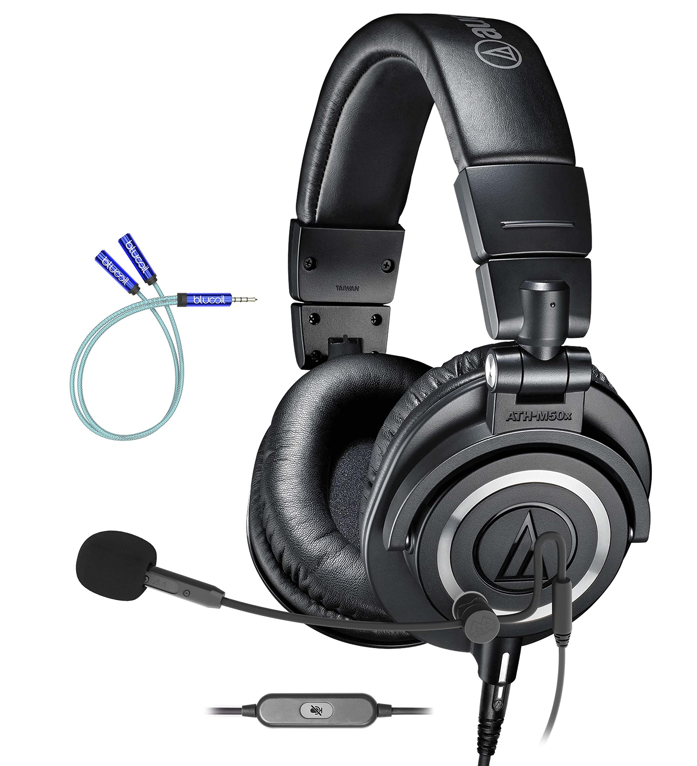 Mua Audio Technica ATH-M50x Professional Studio Monitor Headphones, Black  Bundle with Antlion Audio ModMic USB Attachable Noise-Cancelling Microphone  with Mute Switch, and Blucoil Y Splitter Cable trên Amazon Mỹ chính hãng  2023 |