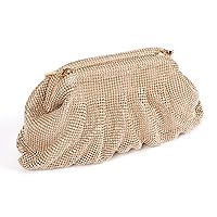 Rhinestone Bag Crystal Clutch Purses gold Clutch Bag Party Pleated gold purse for women evening wedding