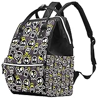 Scarry Skulls and Bones Diaper Bag Backpack Baby Nappy Changing Bags Multi Function Large Capacity Travel Bag