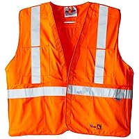 FR Hi Vis Orange Safety Vest - Fire Resistant Class 2 Reflective Vest with Pockets; ANSI/ISEA and CSA Compliant