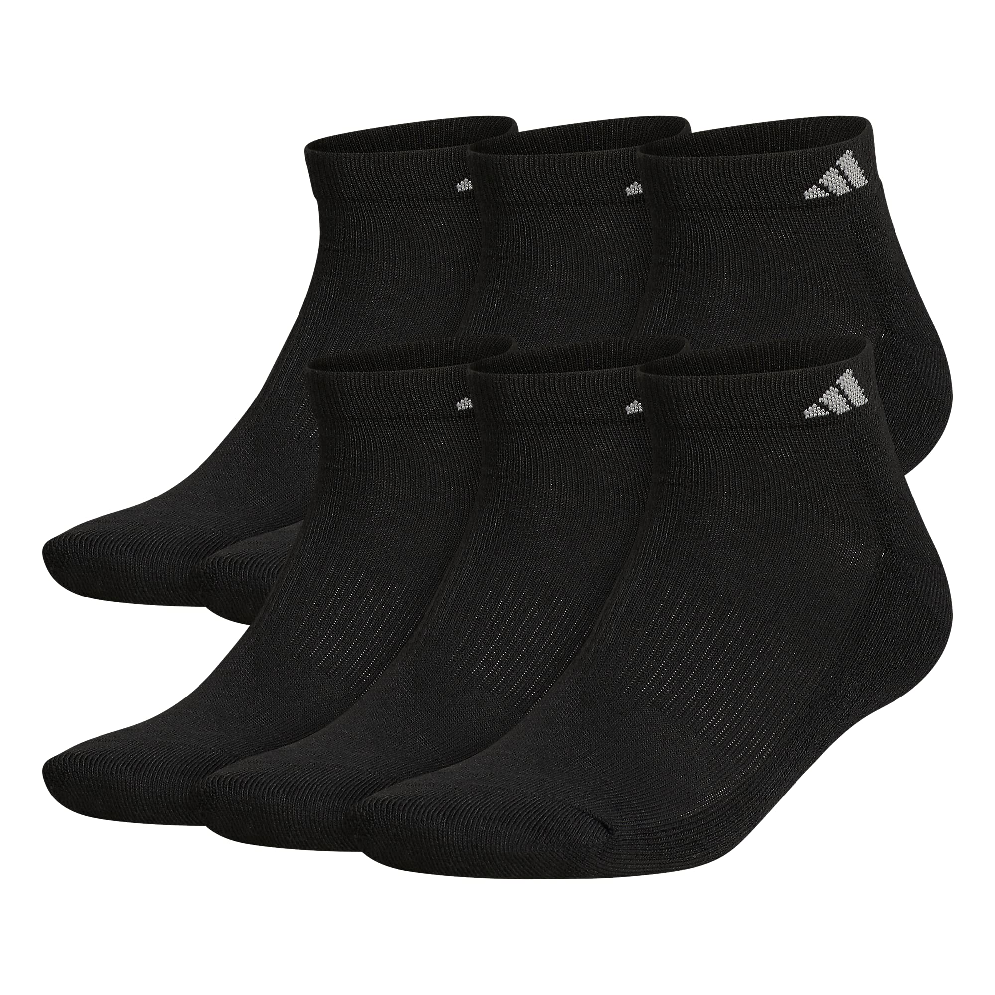 adidas Men's Athletic Cushioned Low Cut Socks with Arch Compression for a Secure Fit (6-Pair)