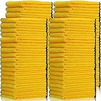 40 Pieces Microfiber Towels 16 Inch x 16 Inch Microfiber Cleaning Cloth Car Microfiber Towels Microfiber Drying Towels Rags for Cars Washing Polishing Household Window Cleaning Supplies (Gold)