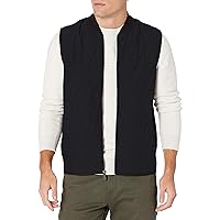 Perry Ellis Men's Big & Tall Quilted Front Full Zip Ponte Sleeveless Vest