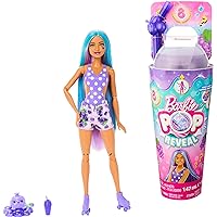 Pop Reveal Doll & Accessories, Grape Fizz Scent with Purple Hair, 8 Surprises Include Slime, Color Change & Puppy