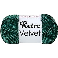 Premier Yarns Retro Velvet Yarn, Ideal Yarn for Crocheting and Knitting, Made of Polyester, Emerald, 9.8 oz, 306 yards