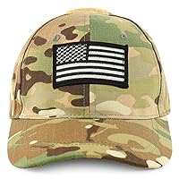 Trendy Apparel Shop Youth Military Black White American Flag Patch On Tactical Cap