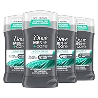 Dove Men+Care Aluminum-Free Deodorant Moon Oasis 4 Count for a Long-Lasting Scent, with 72H Odor Protection, 3.0 oz